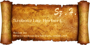 Szoboszlay Herbert névjegykártya
